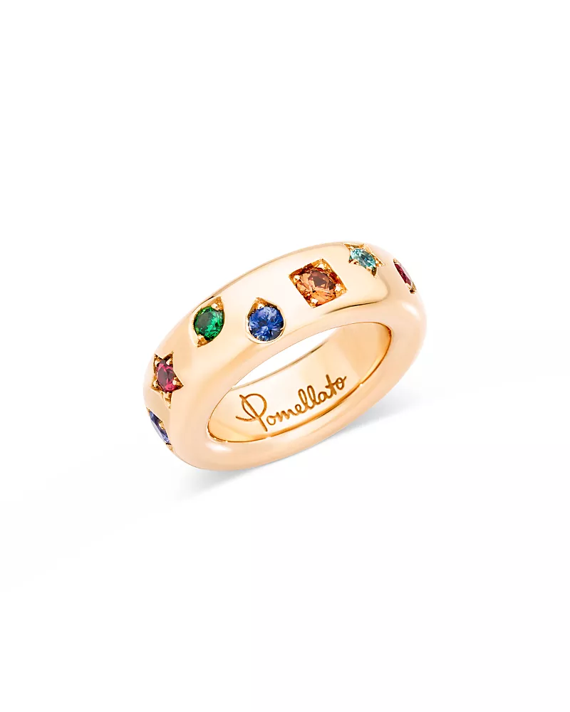 Pomellato 18K Rose Gold Iconica Mixed Gemstone Mixed Cut Band