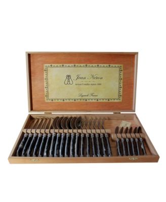  Marble in Wood Presentation Box 24 Piece Flatware Set
