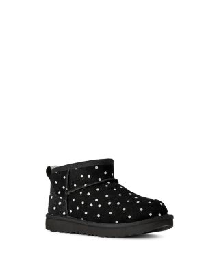 Girls Classic Ultra Mini Shiny Dots Suede Boots - Little Kid, Big Kid