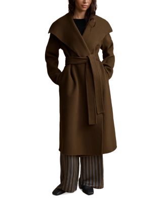 Wool Blend Belted Blanket Coat