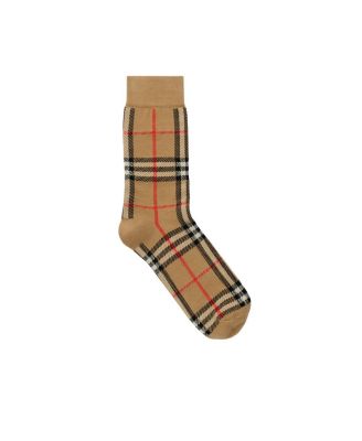  Check Cotton Cashmere Blend Socks