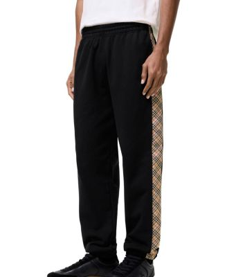  Check Trim Cotton Jogging Pants