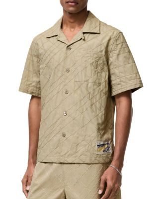  Relaxed Fit Check Embroidered Cotton Shirt