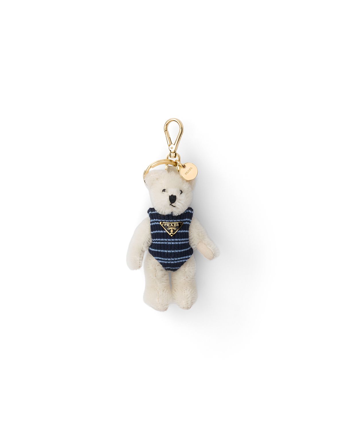 Prada Teddy Bear Key Ring Charm With Metal Ring