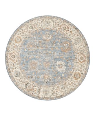 LR Home Garza VIO-130 Round Area Rug, 6'6" x 6'6"