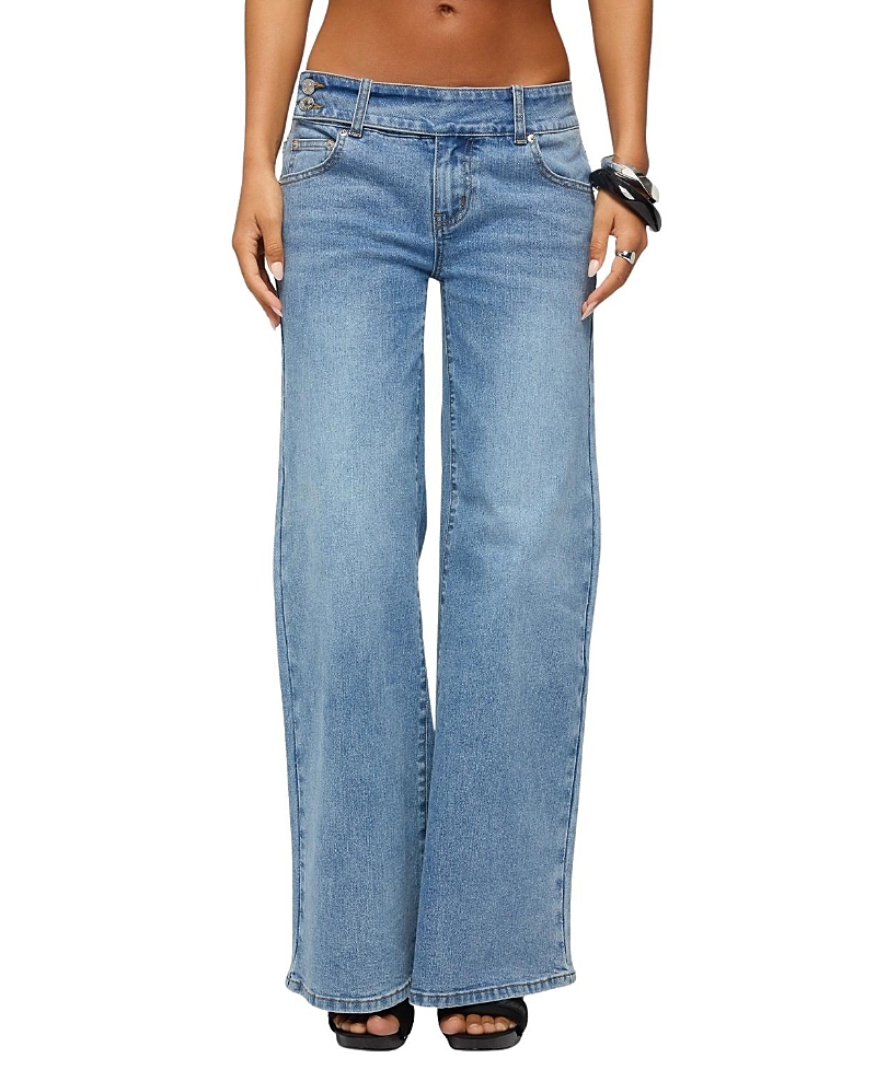 Edikted Dale Low Rise Straight Leg Stretchy Jeans