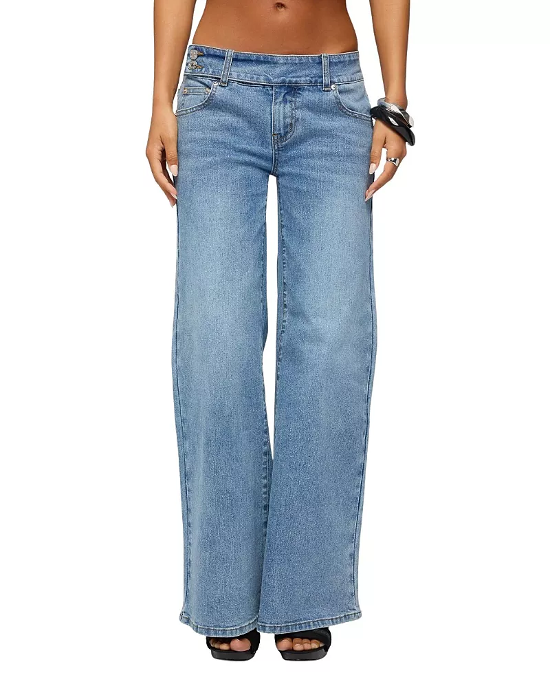 Edikted Dale Low Rise Straight Leg Stretchy Jeans