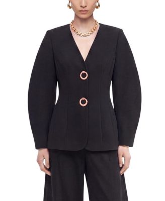 Ring Button Wrap Front Jacket