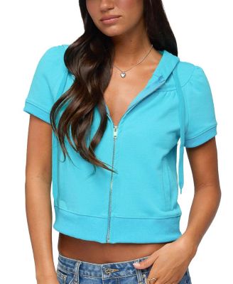  Daisi Short Sleeve Hoodie Top