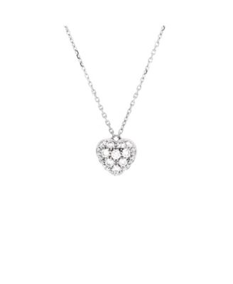 Pre-Owned Cartier Medium Heart Pendant Necklace 18K White Gold and Pave Diamonds, 16