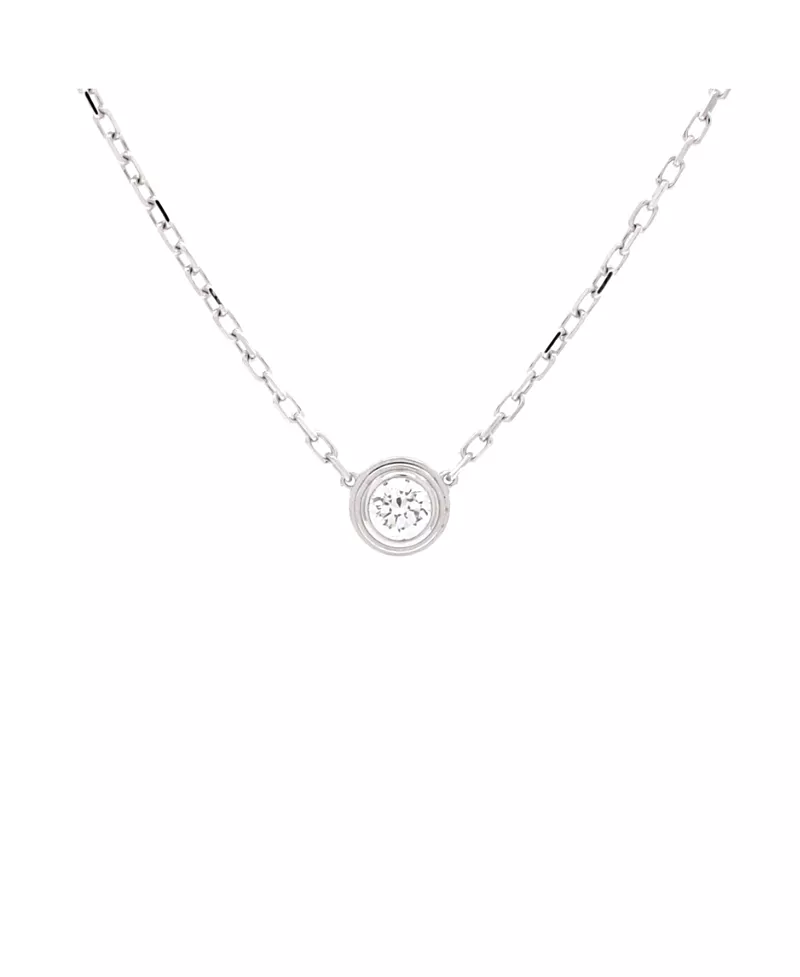 Pre-Owned Cartier Large Cartier D'Amour Pendant Necklace 18K White Gold with Diamond, 16