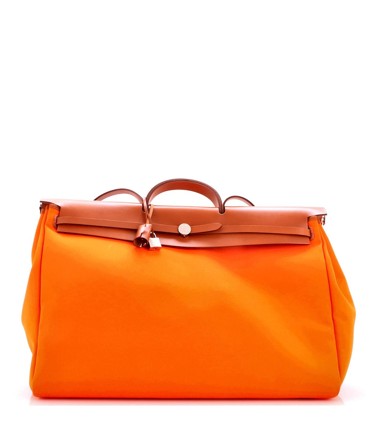 Pre-Owned HERMES Herbag Cabine Toile and Leather