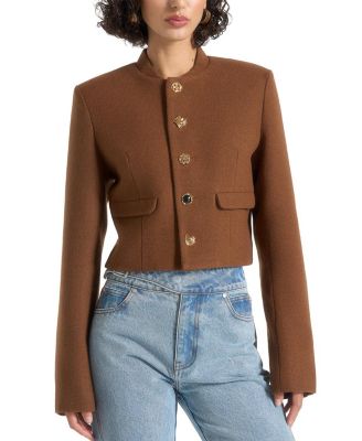 Evana Structured Wool Jacket with Mixed Buttons
