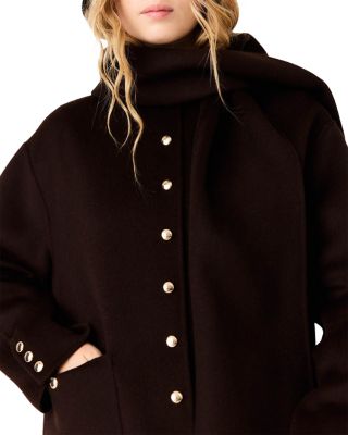 Wool Blend Hooded Long Sleeve Jacket - thumbnail 6