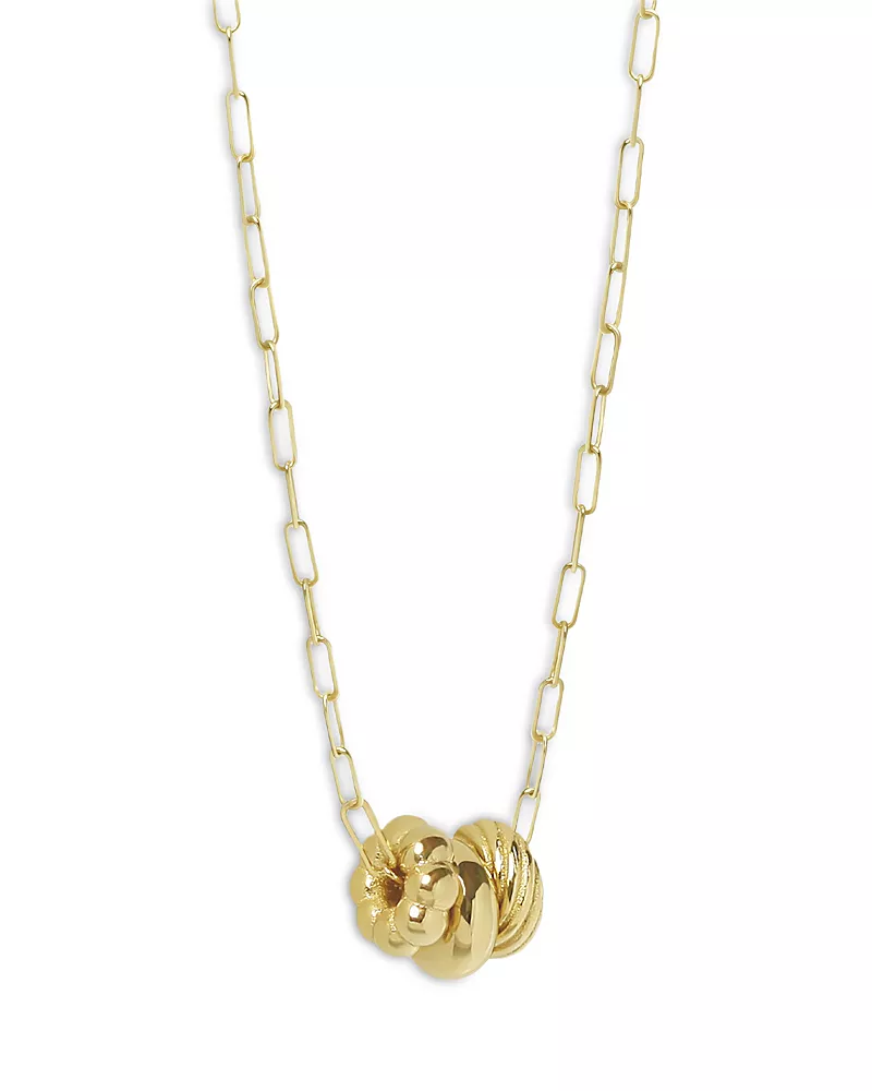 Bloomingdale's Fine Collection Triple Rondelle Paperclip Necklace in 14K Yellow Gold, 18