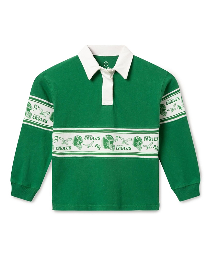Junk Food Clothing Unisex Nfl Philadelphia Eagles Rugby Long Sleeve Tee - Little Kid, Big Kid