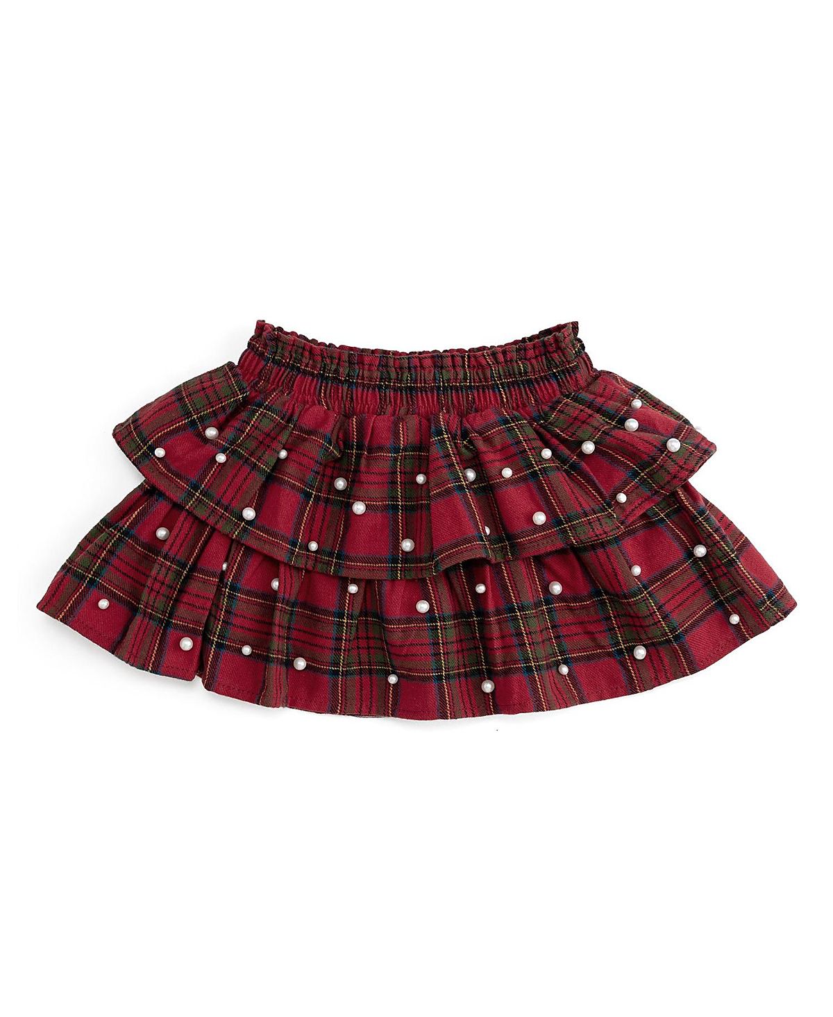 Sweet Wink Girls' Christmas Tartan Pearl Skirt - Baby, Little Kid, Big Kid