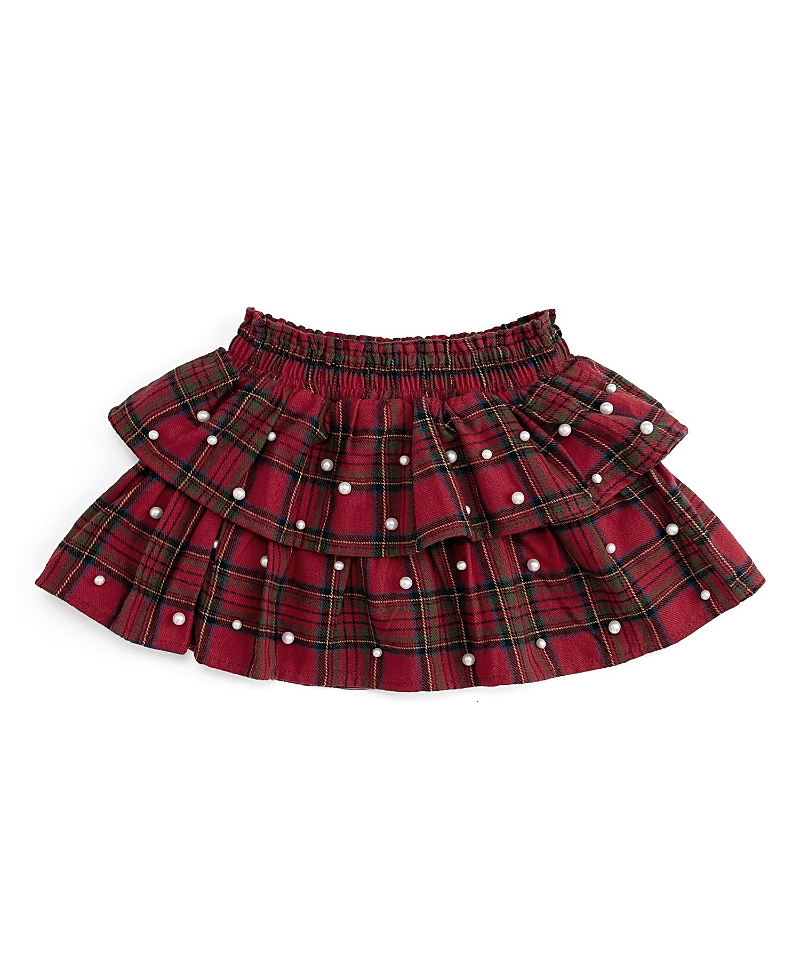 Sweet Wink Girls' Christmas Tartan Pearl Skirt - Baby, Little Kid, Big Kid