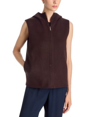 Wool Blend High Collar Zipper Vest