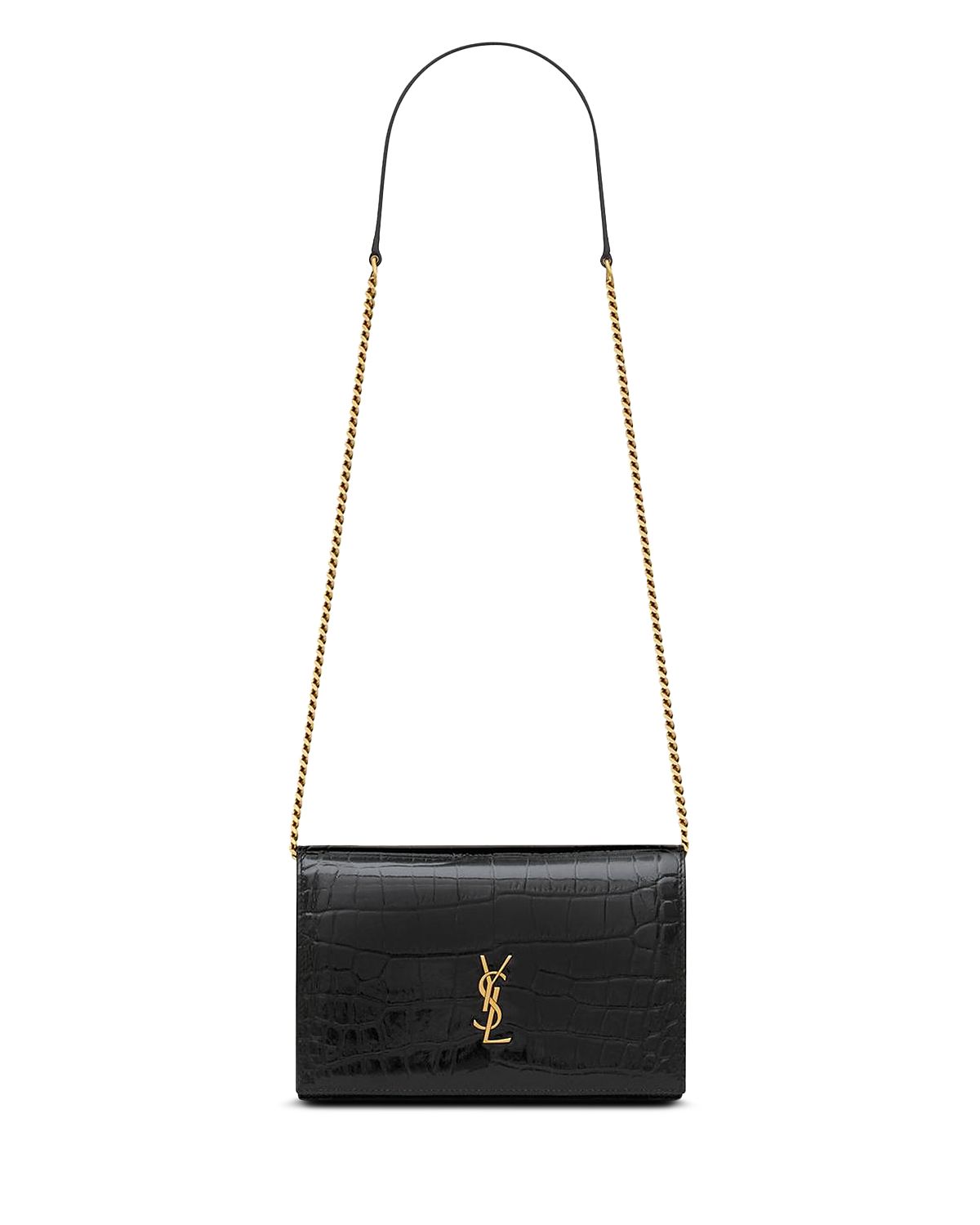 Saint Laurent Cassandre Envelope Chain Leather Wallet