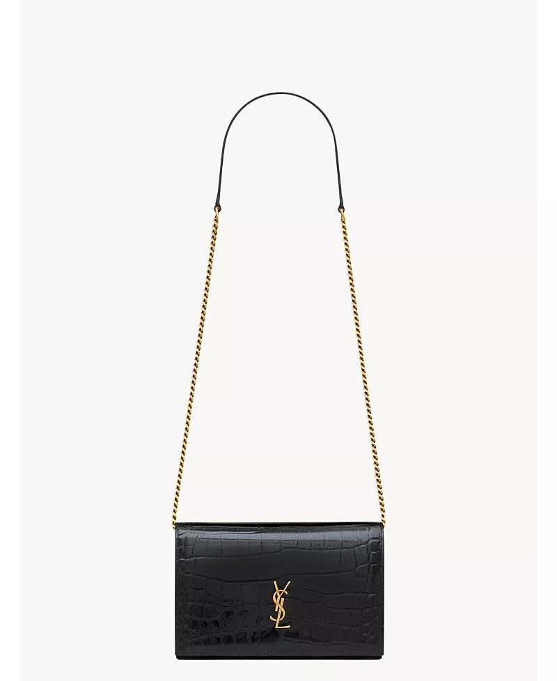 Saint Laurent Cassandre Envelope Chain Leather Wallet