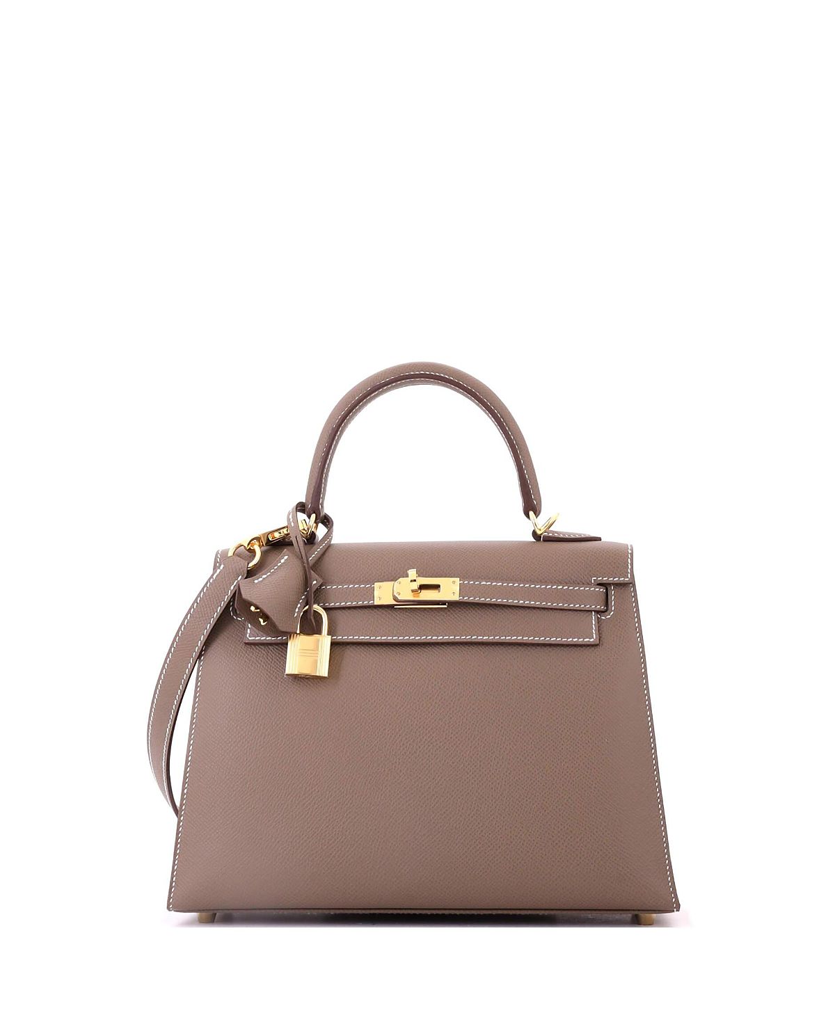 Pre-Owned HERMES Kelly 25 Leather Top Handle Bag