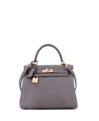 Kelly 25 Togo Leather Gold Tone Top Handle Bag