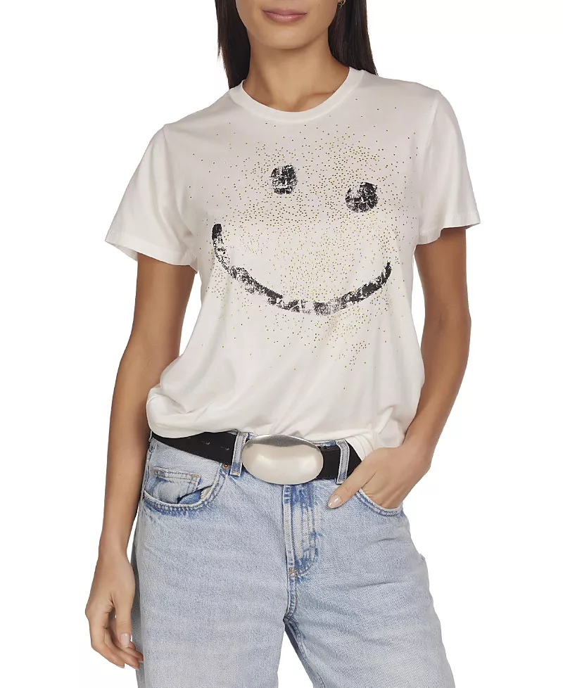 Lauren Moshi Wolf Happy Crystal Splatter Tee