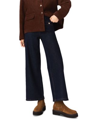 Prairabrut High Rise Wide Leg Jeans in Navy