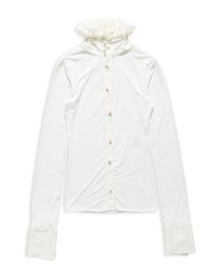 Ruffled Button Front Shirt