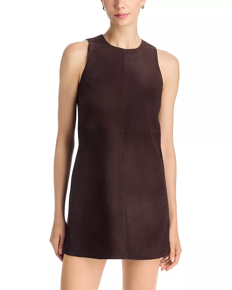 Theory Sleeveless Leather Shift Dress