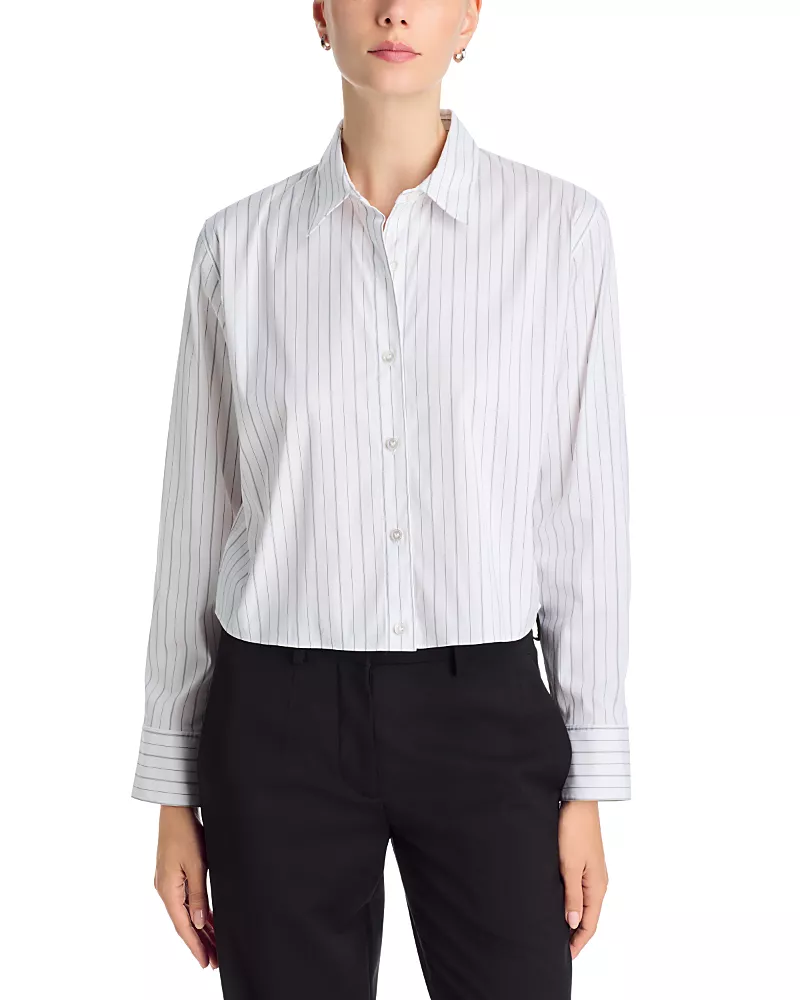 Theory Striped Button Front Shirt