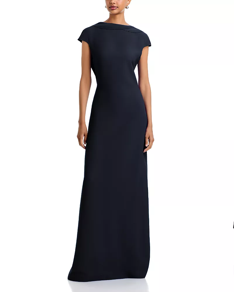 Fabiana Filippi Cowl Back Filo Diamante Cady Gown