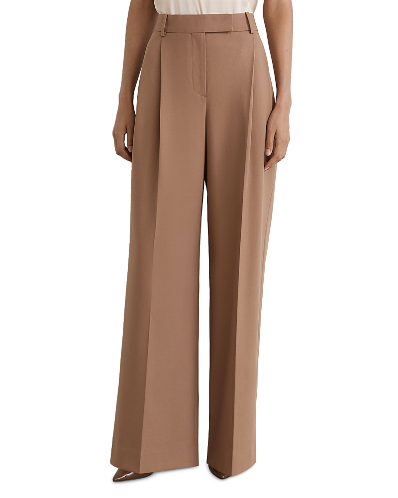 Reiss Luna High Rise Pleated Wide Leg Pants