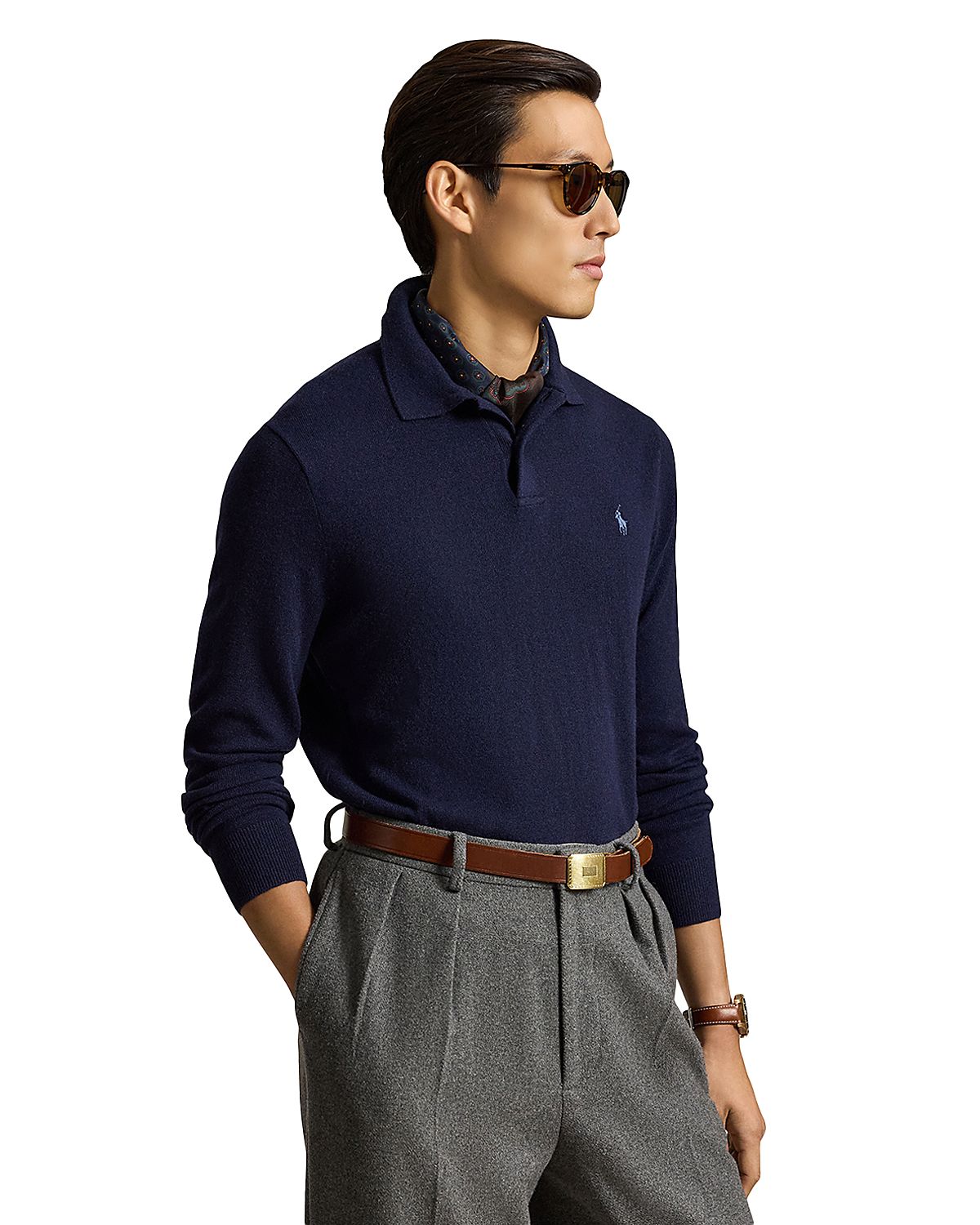 Polo Ralph Lauren Knit Wool Polo Collar Logo Sweater