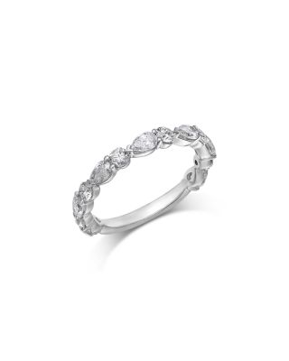 Bloomingdale's Fine Collection Luxe Collection Certified Lab Grown Diamond Alternating Cut Band in 18K White Gold, 1.0 tcw