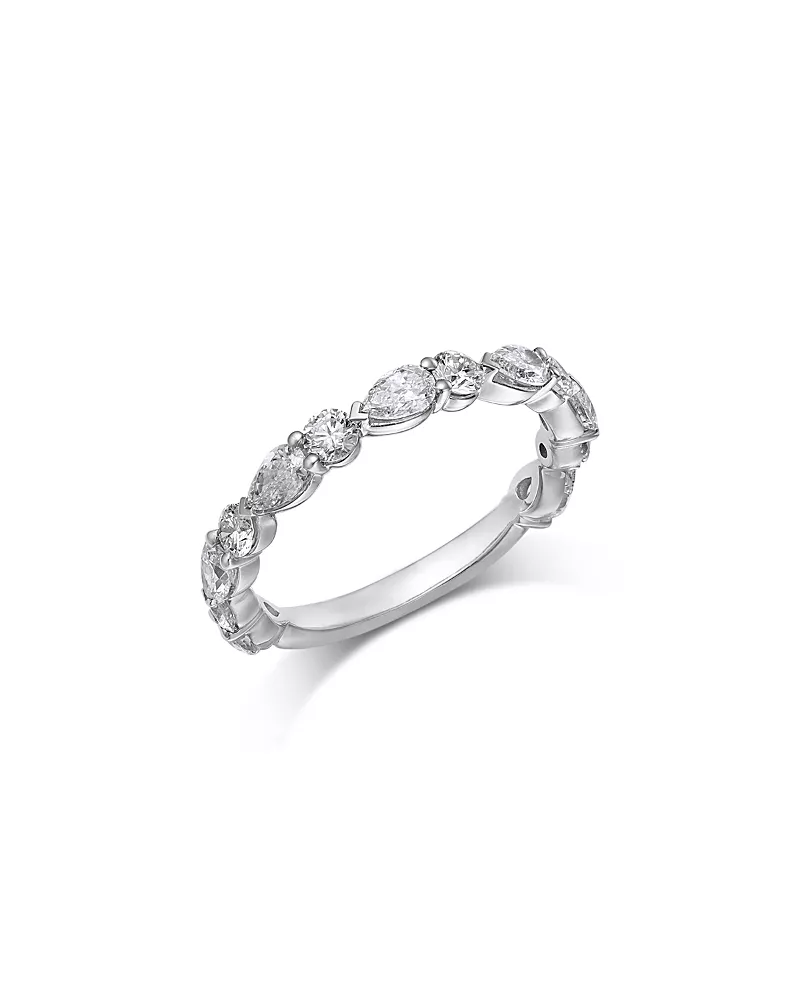 Bloomingdale's Fine Collection Luxe Collection Certified Lab Grown Diamond Alternating Cut Band in 18K White Gold, 1.0 tcw