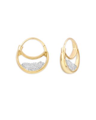Moritz Glik 18K Yellow Gold Diamond Kaleidoscope Shaker Purse Hoop Earrings, 1.26 tcw