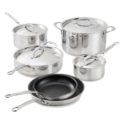 ProBond Luxe 10 Piece Professional Clad Stainless Steel Set with TITUM Nonstick