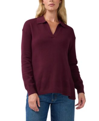 Polo Collar Knit Maternity Nursing Sweater