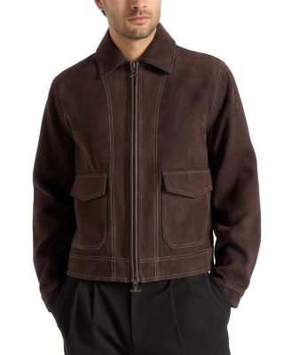 Vince Faux Suede Contrast Stitch Jacket
