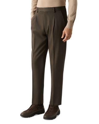Cotton & Wool Pleated Fit Pants