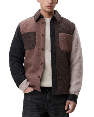 Blocked Wool Button Pocket Overshirt