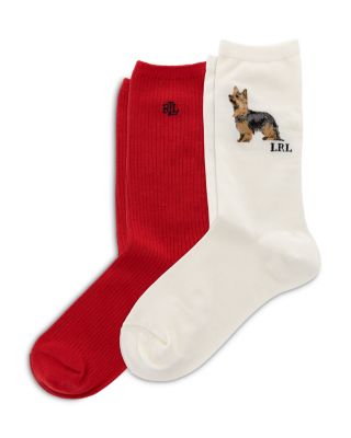 Yorkie Crew Socks, Set of 2