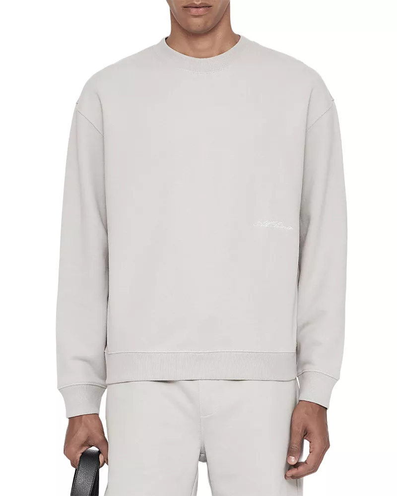 Allsaints Aston Cotton Washed Khaki Sweatshirt
