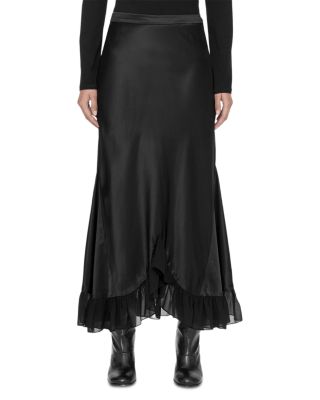 Irma Satin Sheer Hem Skirt