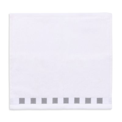 Checked Border Cotton Wash Cloth