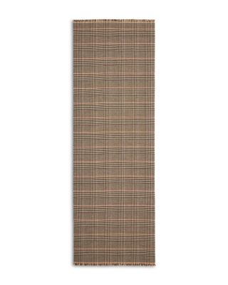 Plaid Fringed Wool Scarf