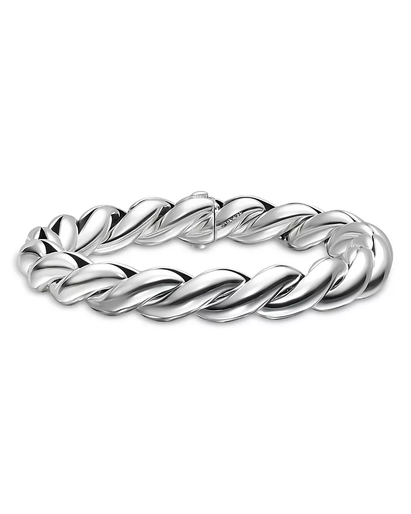 Sculpted Cable Chain Bracelet in Sterling Silver, 10mm