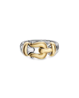 Buckle Ring in Sterling Silver with 14K Yellow Gold 10.4mm